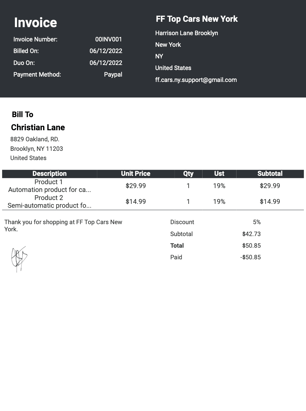 Simple Invoice Template